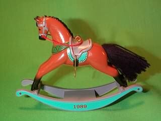 1989 Rocking Horse #9 - Bay - NB Hallmark Ornament