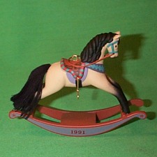 1991 Rocking Horse #11 - Buckskin - MNT Hallmark Ornament
