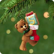 2001 Child's 5th Christmas - Bear Hallmark Ornament
